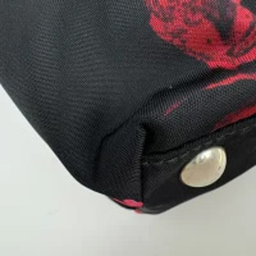 Prada Plate 2way Shoulder Bag Flower Nero Black Red - Picture 3 of 7